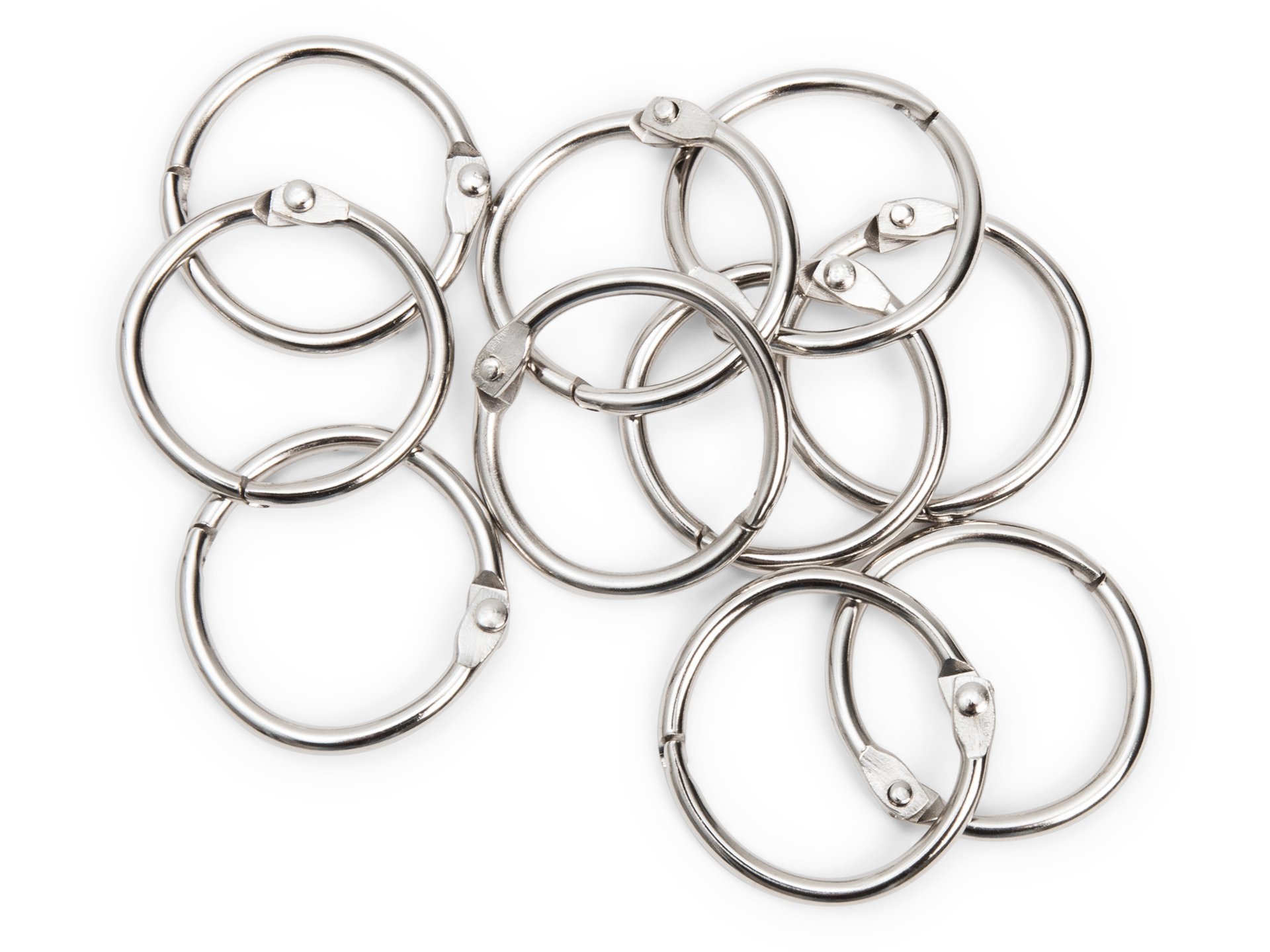 10 stk Metall Ring Loseblatt Buchring Schlüsselring Aufklappbar DIY Basteln 25mm 