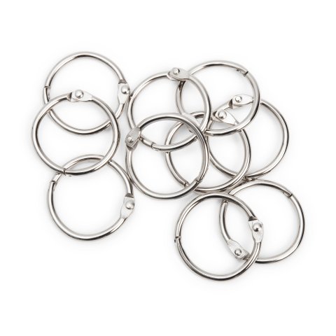 Binder ring, nickel-plated ø i. 14 x 2,5 mm (1/2'), 10 pieces