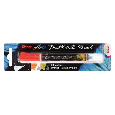 Pentel brush pen Dual Metallic Brush orange and yellow metallic