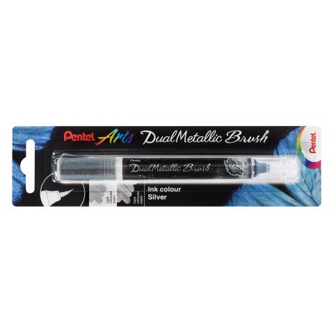 Pentel brush pen Dual Metallic Brush silver