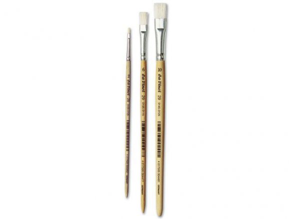 Pincel de cerda Da Vinci, mango corto, plano