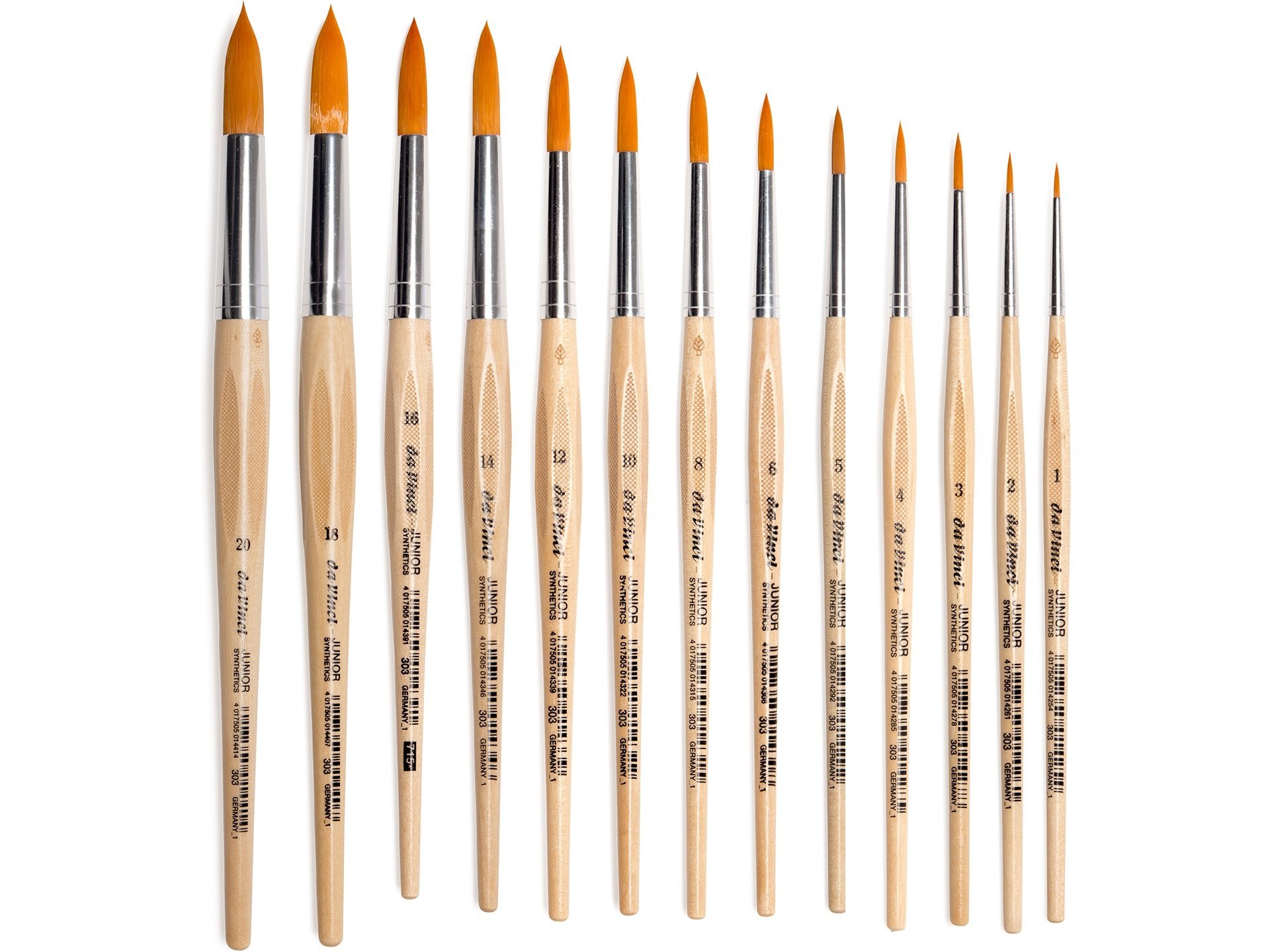 Round Elastic Synthetic with Lacquered Non-Roll Handle Size 12 da Vinci Student Series 303 Junior Paint Brush 