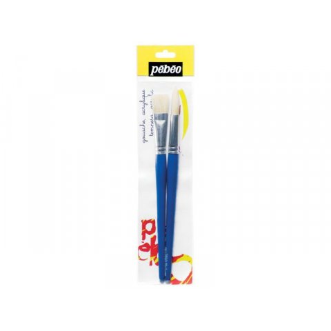 Pebeo child´s paintbrush set, Jumbo 1 flat and 1 round bristle brush, short handle