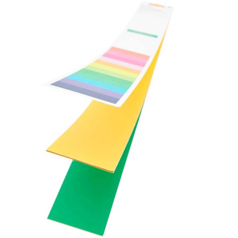 Papierstreifen blanko 180 g/m², 12 Blatt, 7 x 44 cm, FSC,bunt/regenbogen