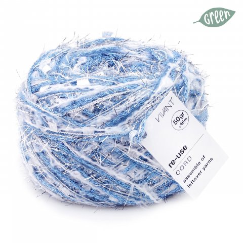 Re-Use Cord aus Polyester-Garnresten 50 g, l = ca. 46 m, blau