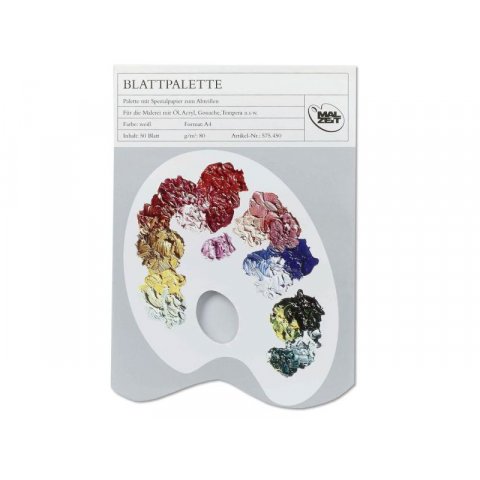 Disposable artist palettes (paper) 80 g/m², 210 x 297 mm, DIN A4, 50 sheets