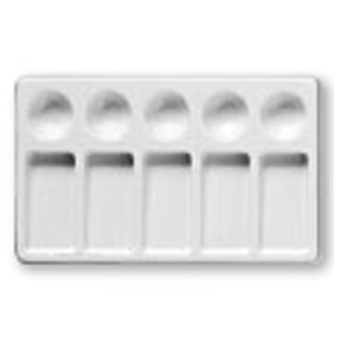Plastic palette without thumb hole rectangular, 195 x 115 mm, 10 wells