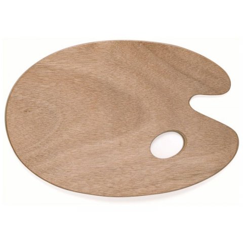 Tavolozza di legno con buco per il pollice ovale, 270 x 410 mm