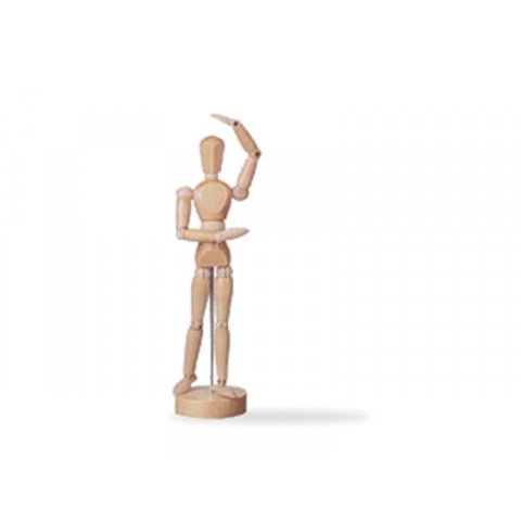 Jointed wood mannequin, unpainted female, h = 500 mm