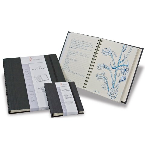 Hahnemühle Skizzenbuch Sketch Diary weiß, 120 g/m² bl/li, 148 x 105 mm, A6 HF, 60 BL/120 S, Spirale