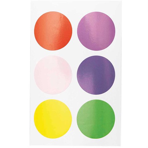 Paper Poetry Adesivi di carta Circoli di carta Ø 40 mm, colorato, 24 pezzi