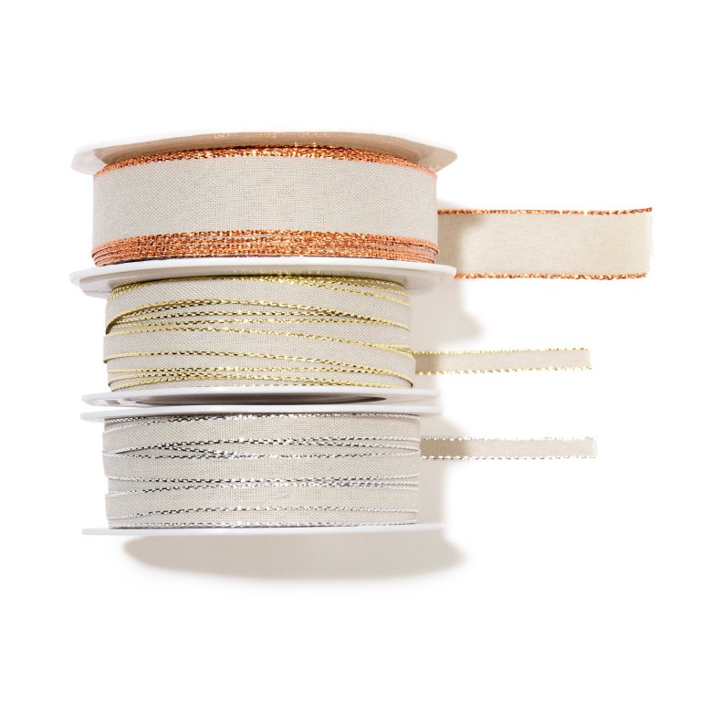 Nastro in tessuto con bordo metallico