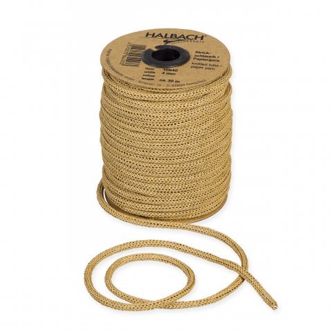 Decoration tube knitted from paper yarn, hollow ø 4 mm, coil approx. 100 g/l = 30 m, natural (79)