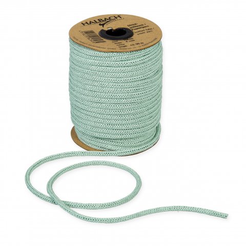 Decoration tube knitted from paper yarn, hollow ø 4 mm, coil approx. 100 g/l = 30 m, mint (128)