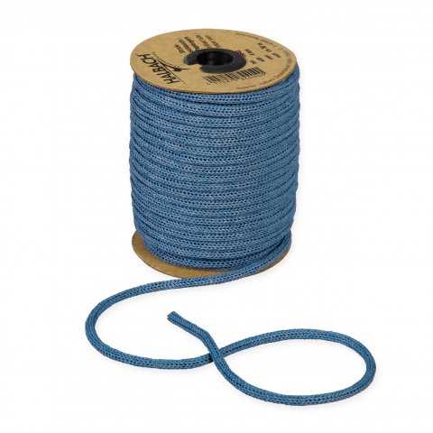 Decoration tube knitted from paper yarn, hollow ø 4 mm, coil approx. 100 g/l = 30 m, grey blue (421)