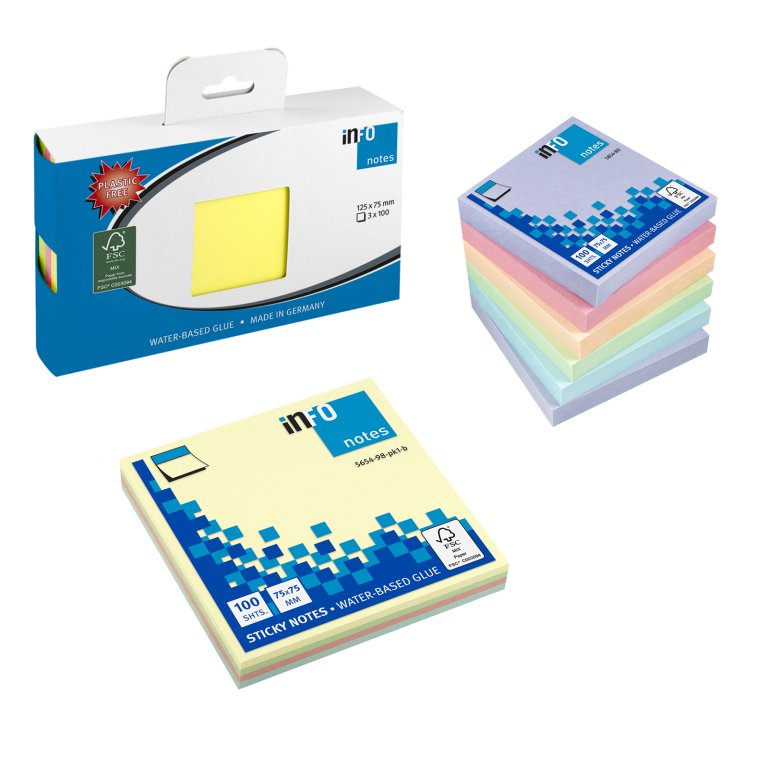 Notas adhesivas info color mix , FSC