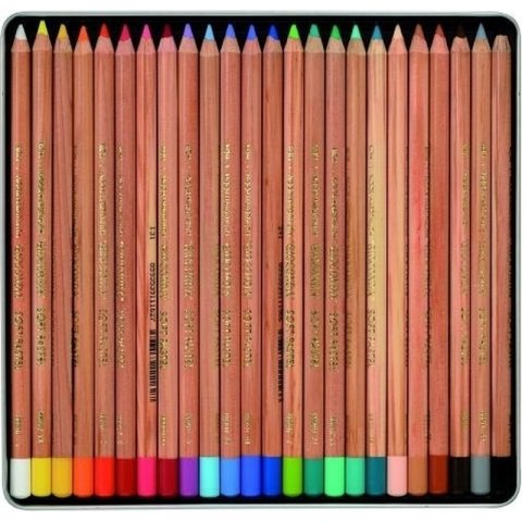 Juego de lápices de colores pastel blandos Gioconda 24 bolígrafos en estuche metálico (8828)