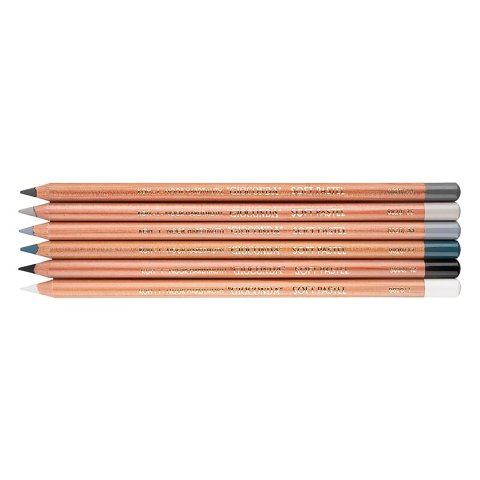 Juego de lápices de colores pastel blandos Gioconda 6 bolígrafos en una caja de cartón, tonos grises