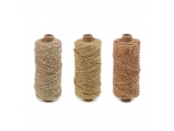 Cordón de yute Flaxcord Deluxe con hilo metálico