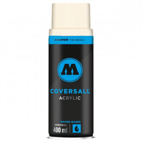 Molotow Pintura acrílica en aerosol Coversall a base de agua Lata 400 ml, blanco natural