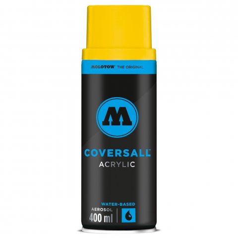 Molotow Pintura acrílica en aerosol Coversall a base de agua frasco de 400 ml, señal amarilla