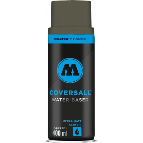 Molotow vernice acrilica spray Coversall a base d'acqua Lattina 400 ml, grigio pietra scuro (176)
