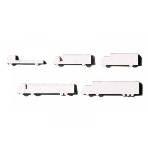 Cars polystyrene, white, 1:500, truck lorry (various types)