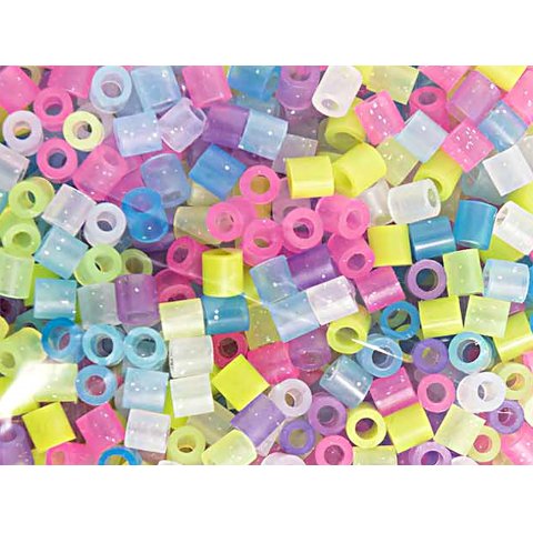 Iron-on beads mix-pack 5 x 5 mm, about 1000 pieces, sparkle