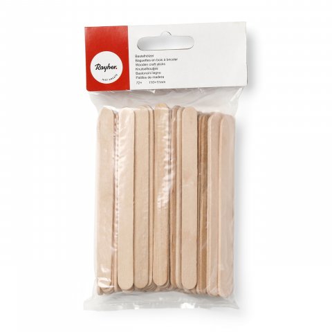 Handicrafting woods, popsicle sticks birch, 110 x 11 mm, 72 pieces, natural