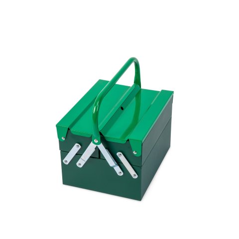 Werkzeugkiste Plus, Stahlblech pulverbeschichtet 260 x 220 x 200, RAL 6005 moosgrün 6029 minzgrün