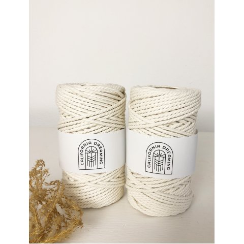 cotton cord twisted, recycled ø 3 mm, l = 50 m, natural