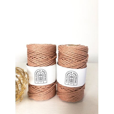 Recycling Baumwollseil, gedreht ø 3 mm, l = 50 m, blush pink
