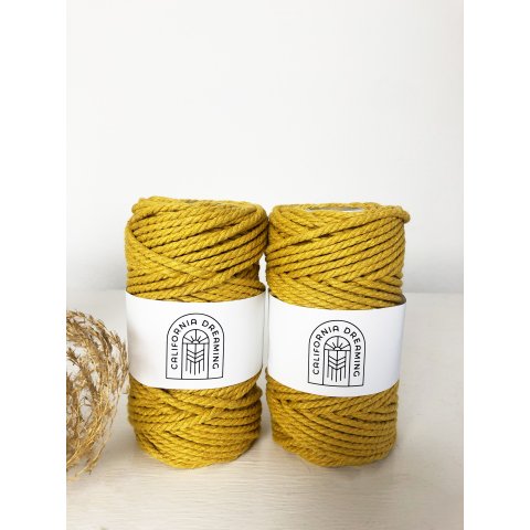 cotton cord twisted, recycled ø 3 mm, l = 50 m, azafrán