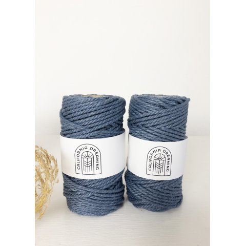 cotton cord twisted, recycled ø 3 mm, l = 50 m, blue denim