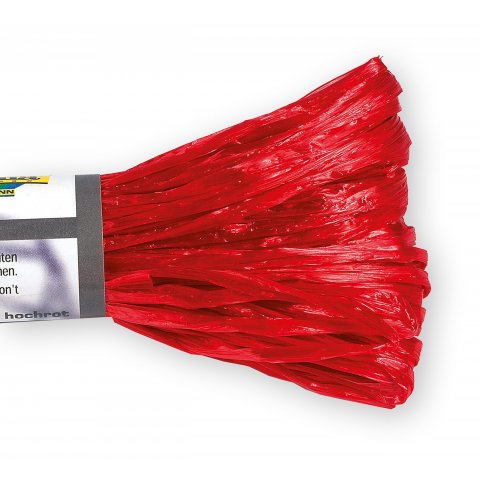 Viscose raffia, glossy, coloured bundle, l = 30 m, w = app. 5 mm, cherry red