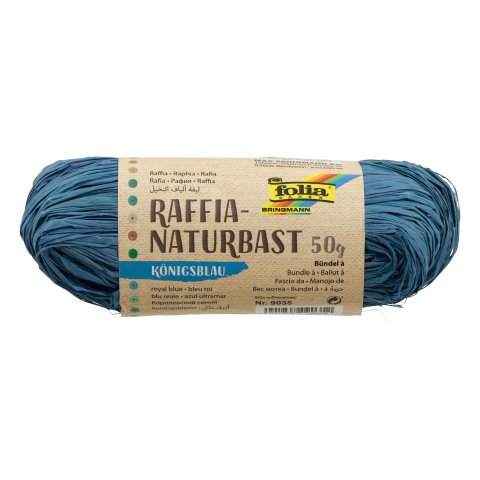 Natural raffia, coloured bundle, app. 50 g, royal blue