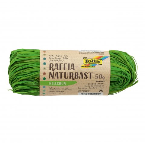 Natural raffia, coloured bundle, app. 50 g, light green