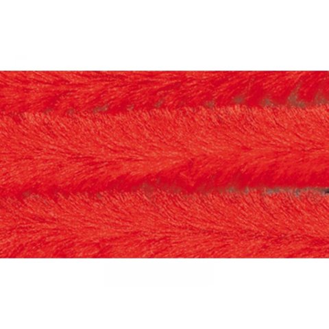 Chenille wire (pipe-cleaner), coloured 10 pieces, ø 9 mm, l = 500 mm, red
