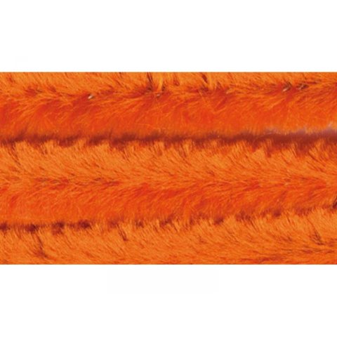 Chenille wire (pipe-cleaner), coloured 10 pieces, ø 9 mm, l = 500 mm, orange