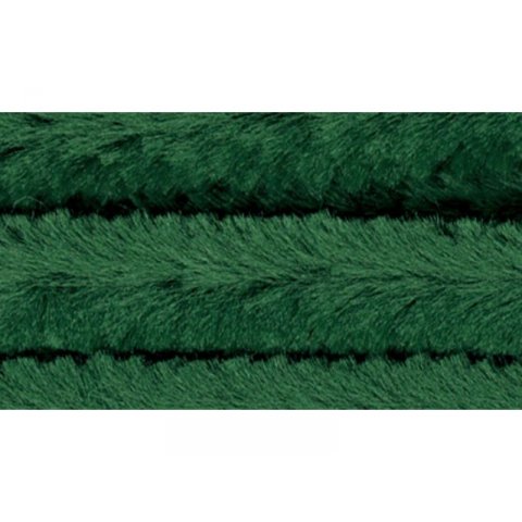 Chenille wire (pipe-cleaner), coloured 10 pieces, ø 9 mm, l = 500 mm, dark green