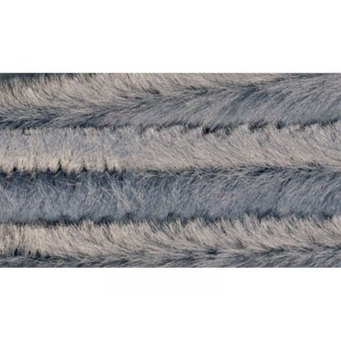 Chenille wire (pipe-cleaner), coloured 10 pieces, ø 9 mm, l = 500 mm, light grey
