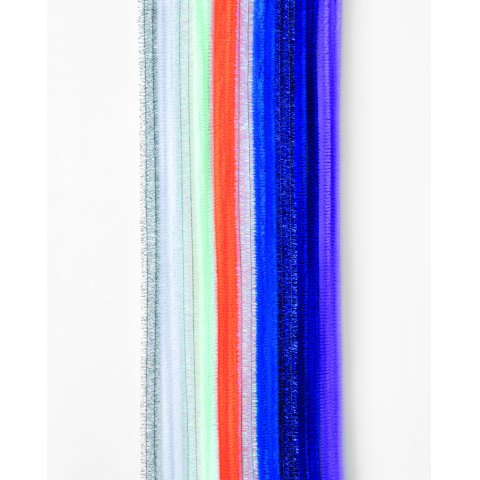 Chenilledraht (Pfeifenputzer) farbig 10 Stück, ø 8 mm, l = 50 cm, Mix Weltraum