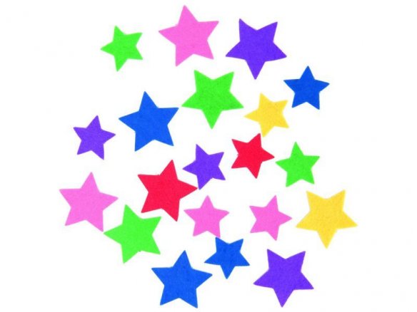 stelle in feltro autoadesive, colorato