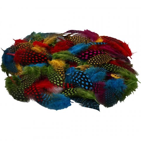 Soft feathers 3 g, ca. 100 pieces, l = 40 - 80 mm, colourful