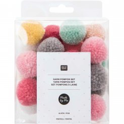 Pompones ø 30 mm, 24 piezas, juego de pastel