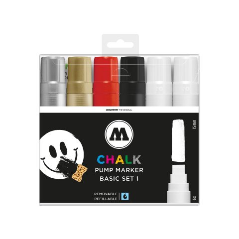 Molotow Chalk Marker 15 mm, set of 6 Basic 1, (476)