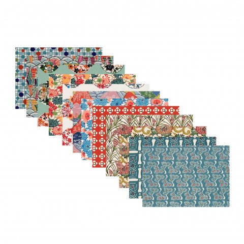 Carta giapponese per origami, stampata a mano 60 g/m², 150 x 150, catacombe Iroiro, 12 fogli