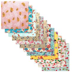 Japanese origami paper, hand printed, 70 g/m², 150 x 150, Chiyogami Yuzen, 12 sheets