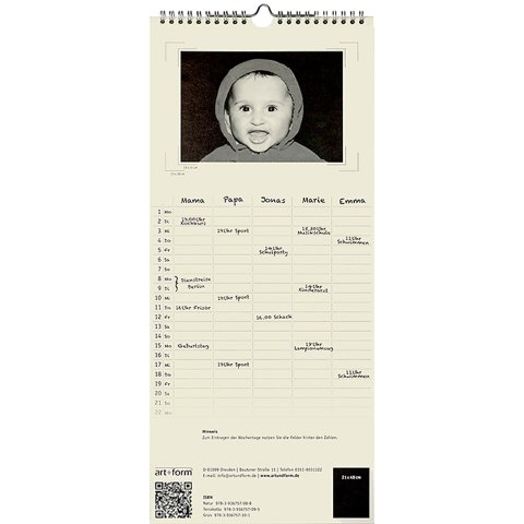 Buy Blank calendar, Do it yourself online at Modulor