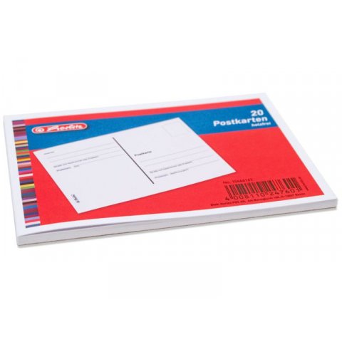 Blank postcard block 105 x 148 mm, 20 cards, white